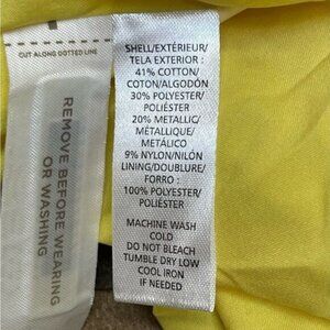 Loft Yellow Silver Metallic Polka Dot Skirt Size 2 Preppy Office Classic EUC